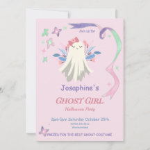 Whimsique Pastel Ghost Girl Halloween fest Inbjuda