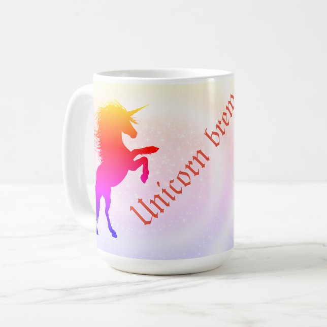 Whimsique Pastel Rainbow Unicorn Kaffemugg (Framsida vänster)