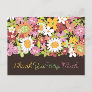 Whimsique Pastel Rosa Vår blommor Garden Chic Vykort