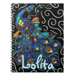 Whimsique Peacock Chalk Pastel Bird Personlig Anteckningsbok