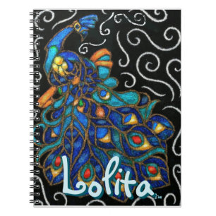 Whimsique Peacock Chalk Pastel Bird Personlig Anteckningsbok