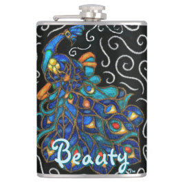 Whimsique Peacock Chalk Pastel Bird Personlig Fickplunta