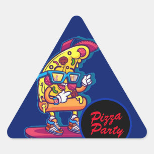 Whimsique Pizza Party Triangelformat Klistermärke