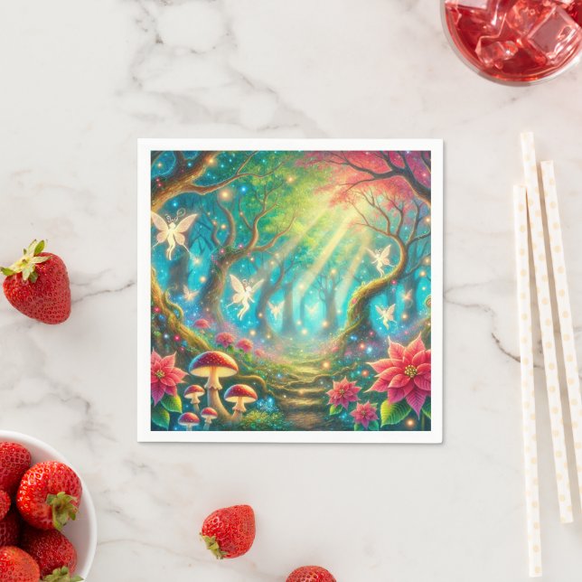 Whimsique & Poinsettia Forest Decoupage Pappersservett (Insitu)