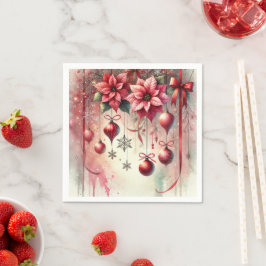 Whimsique Poinsettia jul Ornaments Découpage Pappersservett