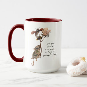 Whimsique Possum Moth and Bee Barn Farewell Card Mugg