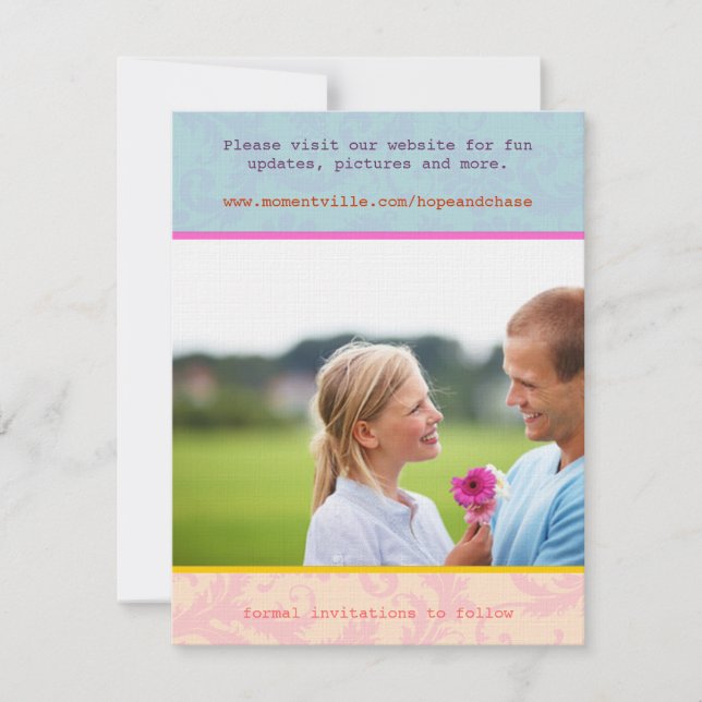 Whimsique Poster Stil Photo Bröllop spara datum Datumet (Framsida)