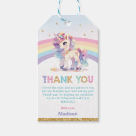 Whimsique Princess Unicorn Rainbow Birthday Favor Presentetikett