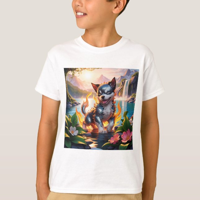 Whimsique Puppy Watercolor T-Shirt (Framsida)