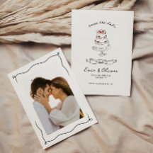 Whimsique Quirky Hand plockade Cherry Cake Bröllop