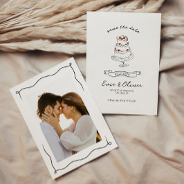 Whimsique Quirky Hand plockade Cherry Cake Bröllop Spara Datumet