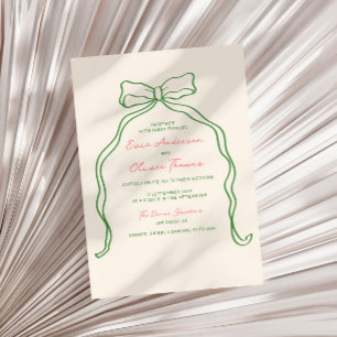 Whimsique Quirky Handskriftlig Bow Bröllop Inbjudningar