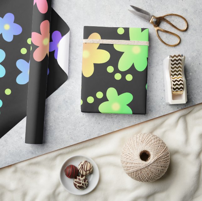 Whimsique Rainbow Flowers Presentpapper (Hantverk)