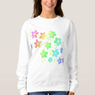 Whimsique Rainbow Flowers Sweatshirt T Shirt
