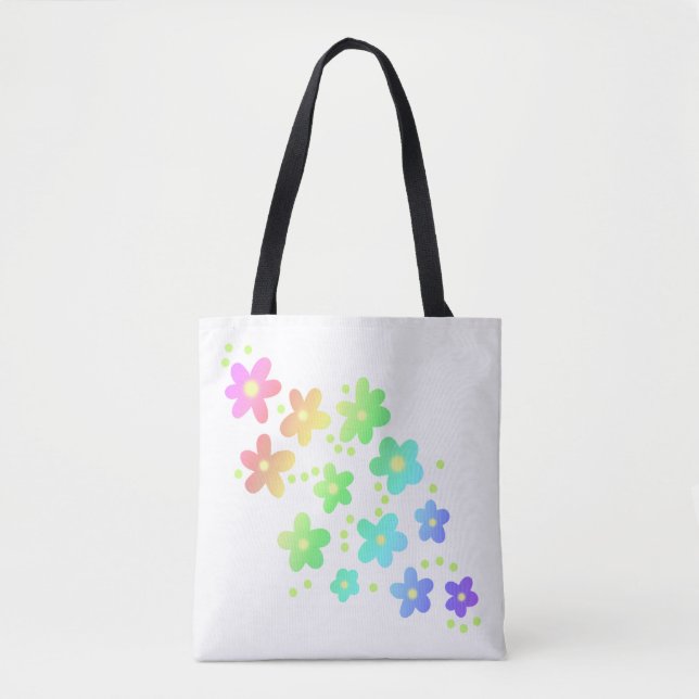 Whimsique Rainbow Flowers Tygkasse (Framsida)