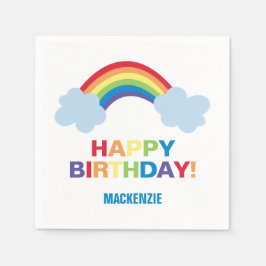 Whimsique Rainbow Personlig Birthday Napkins Pappersservett