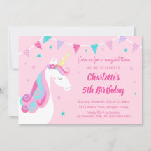 Whimsique Rainbow Unicorn Rosa 5th Birthday