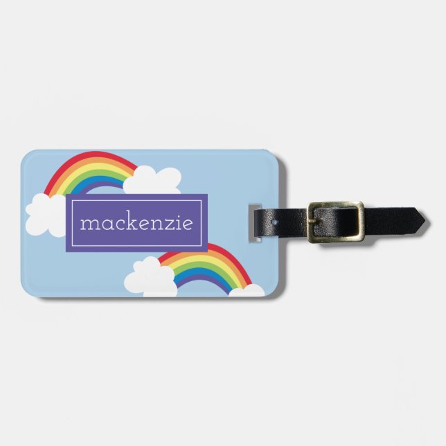 Whimsique Rainbows Personlig Luggage Tag Bagagebricka (Horisontell Framsida)