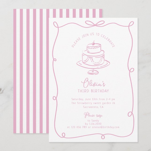 Whimsique ram med inbjudan till boskapsfödelsedag (Fram/baksida)