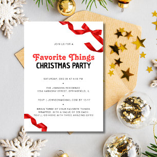 Whimsique Red Bow Favorite Sak jul Party Inbjudningar