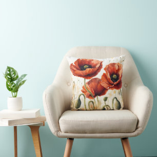 Whimsique Red Poppies Dekorativ kudde