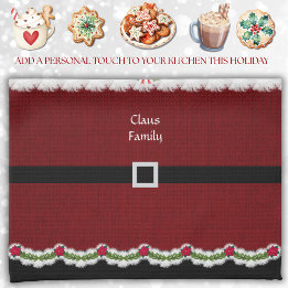 Whimsique Red Santa Kostym, julkökshandduk Kökshandduk