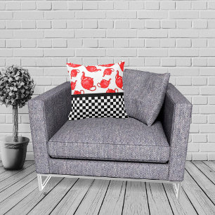 Whimsique Red Tekannas and Checkerboard Kudde