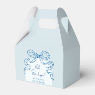 Whimsique Retro Blue Hand plockade Bow Baby Shower Presentaskar