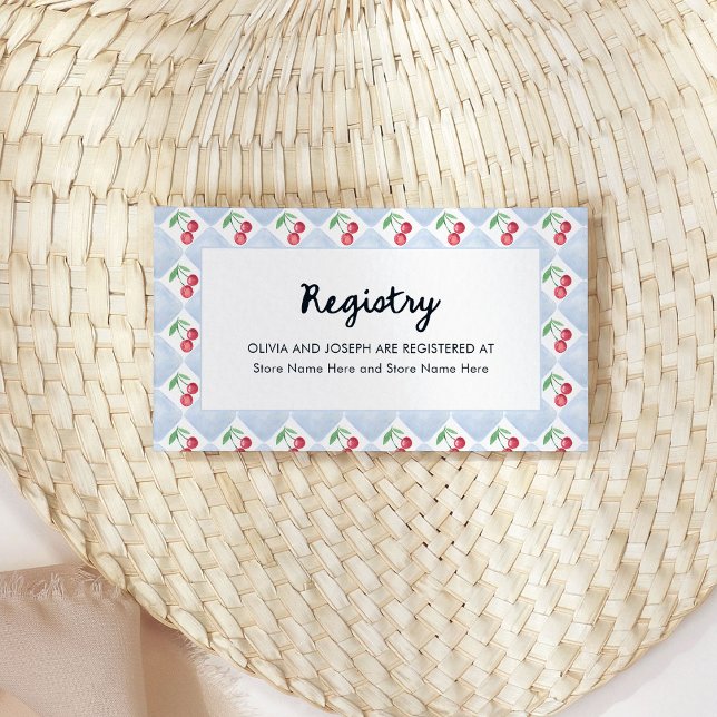 Whimsique Retro Cherries | Möhippa-register Tilläggskort (Skapare uppladdad)