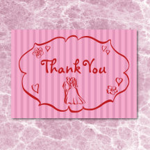 Whimsique Retro Hand plockade Rosa Red Rand Bröllo