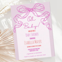 Whimsique Retro Rosa Hand plockade Bow Baby Shower