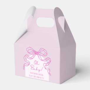 Whimsique Retro Rosa Hand plockade Bow Baby Shower Presentaskar