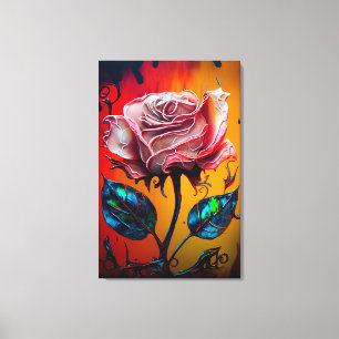 Whimsique Ro och Drip Paint Canvastryck