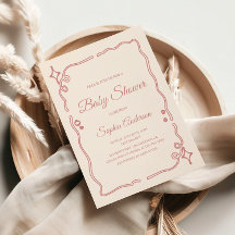 Whimsique Rosa Baby Shower med Gnistra Gräns