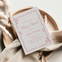Whimsique Rosa Baby Shower med Gnistra Gräns