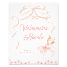 Whimsique Rosa Ballerina Födelsedagsfest Sign