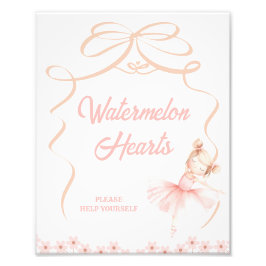 Whimsique Rosa Ballerina Födelsedagsfest Sign Fototryck