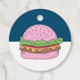 Whimsique Rosa Burger Födelsedagsfest Gåvor Etiketter