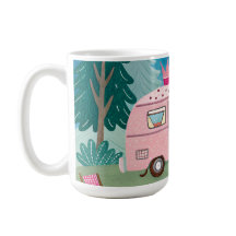 Whimsique Rosa Camper Van Camping Scene