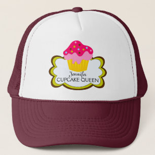 Whimsique Rosa Cupcoa Personlig Hat Truckerkeps