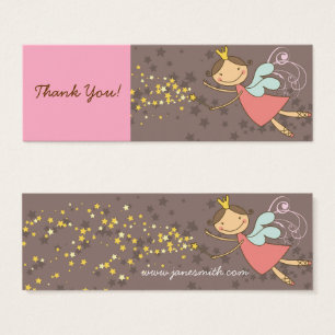 Whimsique Rosa Fairy Princess & Magic Stars Chic Litet Visitkort