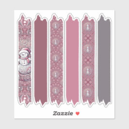 Whimsique Rosa Snögubbe Mandala Mönster Washi Tape Klistermärken