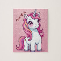 Whimsique Rosa Unicorn Personlig Kids
