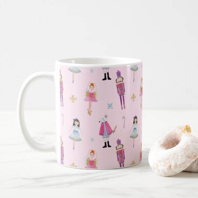 Whimsique Rosa Watercolor Nutcracker Ballet Kaffemugg (Med munk)