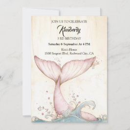 Whimsique Rosa Whale Svan Inbjudningar