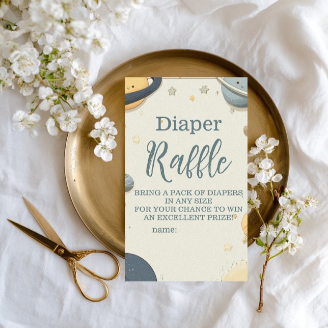 Whimsique Rymden Baby Shower Diapper Raffle Tilläggskort (Skapare uppladdad)