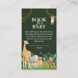 whimsique Safari Jungle Baby Shower Bok för Baby Tilläggskort