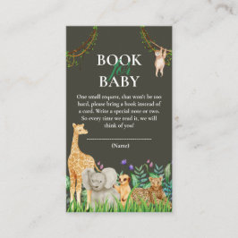 whimsique Safari Jungle Baby Shower Bok för Baby Tilläggskort