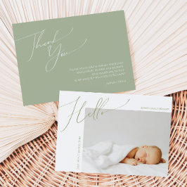Whimsique Sage Grönt Baby Meddelande
