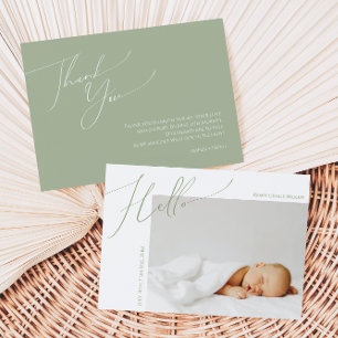 Whimsique Sage Grönt Baby Meddelande